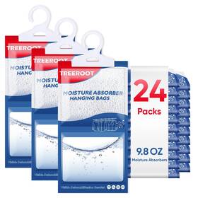 Absorbers-01 Treeroot 24 Pack Moisture Absorbers For Closet 9.8oz Hanging Dehumidifier Bags
