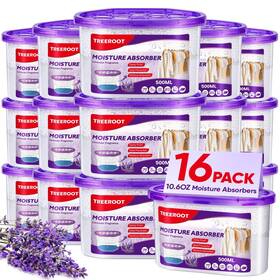 Absorbers-02 Treeroot 16 Pack Moisture Absorbers 10.5 Oz Humidity Absorber Bucket Absorb