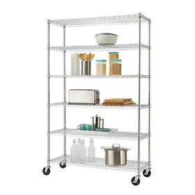 Trinity Eco Storage 6-tier Wire Shelving Rack Silver