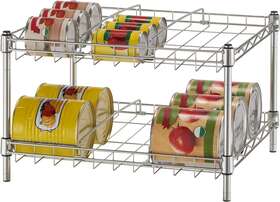 Tbfz-23112 Trinity Basics Ecostorage 2-tier Can Organizer Rack 2-pack Chrome