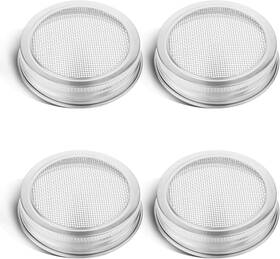 F1yjfyz9 Trinkrittey 605410 1 4 Pack 304 Stainless Steel Sprouting Lids For Wide Mouth Mason Jar Silver