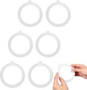 634409 Trinkrittey 6pcs 4.5 Inch Silicone Sealing Ring Replacement Transparent White