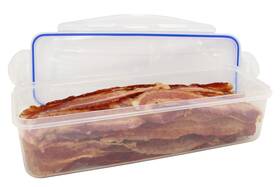 Tripi 195893527472 Plastic Storage Container For 2lbs Cooked Or Uncooked Bacon Meat Food - Fre