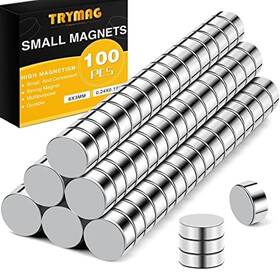 Rm-6x3-100p Trymag 100 Pcs 6x3mm Small Round Refrigerator Magnets Strong Multi-use Tiny