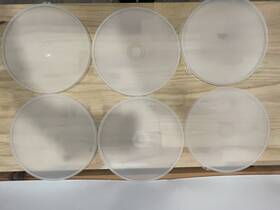 1203-6 Tupperware Lot Of 6 9 Inch Round Clear Frosted Replacement Lid Vintage