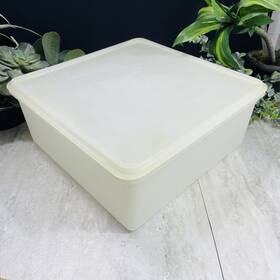 166-7 Tupperware 223-6 Tuperware Square Seal Lid #223-6 Large Container Keeper 12x12x5 #166-7 Vtg