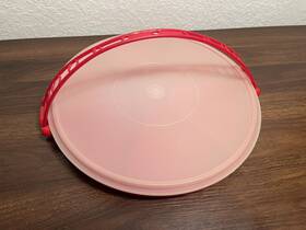 405-1 Tupperware 12 Inch Red #405-1 Vegetable Carrier/keeper #224 Lid And Strap