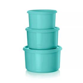 Tupperware 719961493928 Set Of 3 Serve And Store Food Storage Canister Set-blue