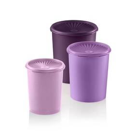 88411568 Tupperware Heritage 3pk Plastic Canister Set Purple