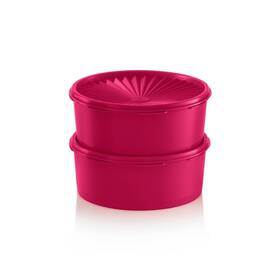 88411569 Tupperware Heritage 2pk 7.5c Plastic Cookie Canisters Pink