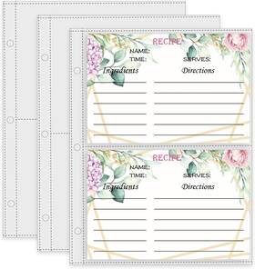 Tutata 738635978349 Mini Recipe Binder Refill Pages For 5.5 Inch X 8.5 3 Ring Biner Card Pa