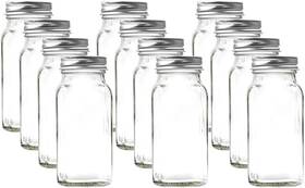 U-pack 733205293068 12 Pieces Of Square Glass Spice Bottles 4 Oz Jars With Silver Flint U-pack 733205293068 12 Pieces Of Square Glass Spice Bottles 4 Oz Jars With Silver Flint