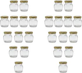 U Pack 747880411358 2oz Glass Jar With Gold Lid For Honey Jam Spice Of 24 Sets Clear