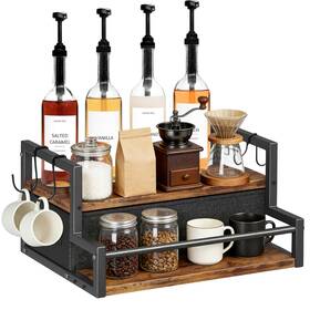 Cfsor-40-us Uaynfy 2-tier Coffee Syrup Organizer Rack Holds 12 Bottles With C