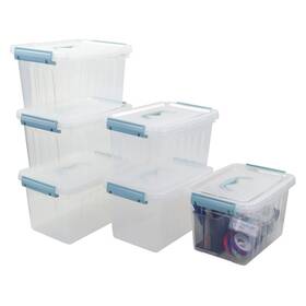 Ucake 769891069229 8 Quart Plastic Small Storage Box With Handel Clear Bin Lid 6