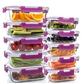 R145 Umeied R195 10 Pack Glass Food Storage Containers With Lids Leakproof Airtight Gl