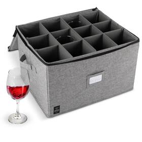 Unison Kitchen 197644898343 Wine Glass Storage Holds 12 Stemware Glasses Stackable Fully-padded Inside