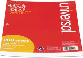 Unv20921 Universal Filler Paper 3-hole 8.5 X 11 Letter Size 8 1/2 White