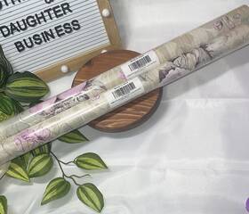 Upredo 733430236748 Vintage Floral Self Adhesive Wall Paper Shelf Liner 17.7 Inch W X 100 L Purple