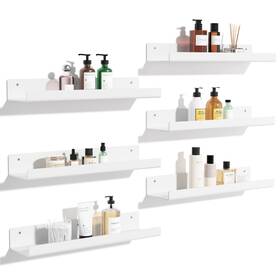 Fup0102008 Upsimples 6 Pack Acrylic Shelves For Wall Storage 15 Inch Floating Bookshelves F