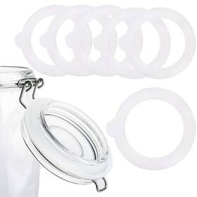 Dau24403w Upstore 6 Pcs 3.75 Inches White Silicone Jar Seals - Airtight Gaskets And Rings For Can