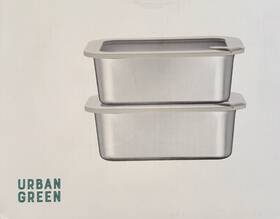 Urban Green X004wlo18b Stainless Steel Food Containers With Glass Lid Large Airtight Leakproof