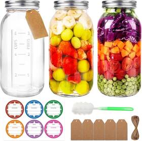 Sp-msg64-001 Urspeedteklive 64 Oz Wide Mouth Mason Jars With Lids And Bands 3 Pack Half Gallon Clear