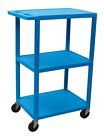 He42-bu Utility Blue 3-shelf Id Cart 120569
