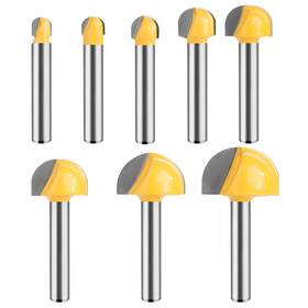 Ut240007 Utrustto Cove Box Router Bit Set 1/4 Inch Shank 8 Pcs Solid Carbide Double Flute