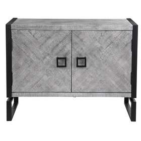 24990 Uttermost Keyes 43 Inch W 2 Shelf Pine Accent Cabinet - Silver