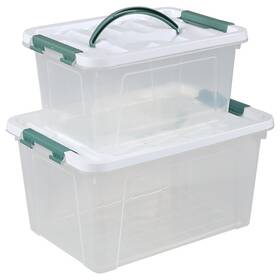 0065-a Uumitty 0066-a Clear Storage Latch Box/bin 2-pack Plastic Organizing Container With Handle