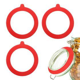 Uxcell 679209156940 4pcs Rubber Seals For Glass Jars 3.7 Inch Od Silicone Sealing Ring Red