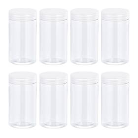 Uxcell 724708361118 5oz/ 150ml Round Plastic Jars With Transparent Screw Top Lid For Storage 8pcs