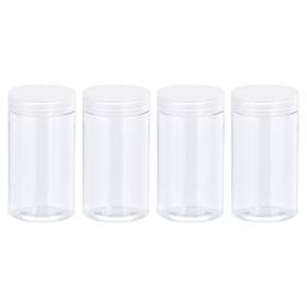 Uxcell 724708361125 5oz 150ml Round Plastic Jars With Transparent Screw Top Lid For Storage 4pcs