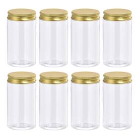 Uxcell 724708361262 5oz/ 150ml Round Plastic Jars With Golden Aluminum Screw Top Lid 12pcs