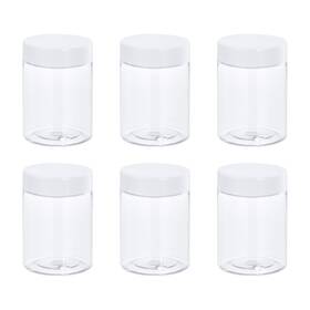 Uxcell 724708590037 6pcs 3oz 100ml Round Plastic Jars With White Screw Top Lid For Storage
