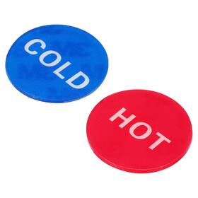Uxcell 726215485608 4pcs Self Stick Hot/cold Water Label Acrylic Round Sticker Signs Marker Red/blue