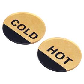 Uxcell 726215485660 4pcs Self Stick Hot/cold Water Label Acrylic Round Sticker Signs Marker Golden
