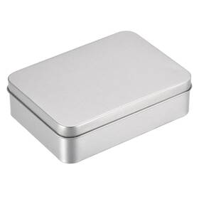 Uxcell 743151332773 Metal Tin Box 4.92 Inch X 3.54 1.38 Tinplate Containers With Lids Silver