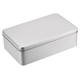 Uxcell 743151332896 Metal Tin Box 7.09 Inch X 4.33 2.17 Tinplate Containers With Lids Silver Tone