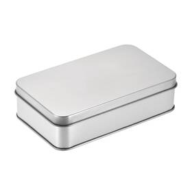 Uxcell 743151693638 Metal Tin Box 5.31 Inch X 3.15 1.38 Tinplate Containers With Lids Silver