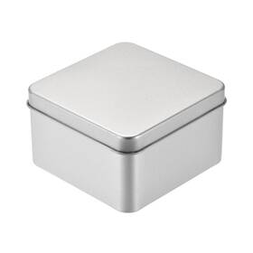 Uxcell 743151693805 Metal Tin Box 3.66 Inch X 2.17 Tinplate Containers With Lids Silver