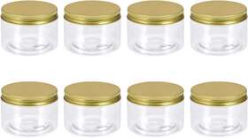 A22070800ux0639 Uxcell Clear Plastic Jars With Gold Tone Aluminum Lid 8pcs 1.7oz
