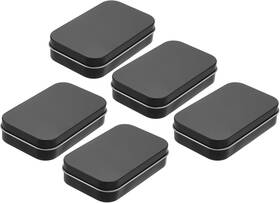 A24012400ux1225 Uxcell Metal Tin Box Containers 5pcs 3.7x2.4x0.9 Inch Black