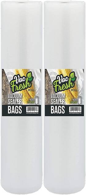 Vf15502 Vac-fresh Roll 15x50 Vacuum Sealer Rolls Large Seal Bags 3.5 Mil Thick 15