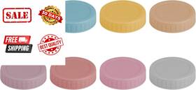 Js-js146a Vaincre 8pcs Mason Jar Lids - Colored Plastic Regular Multicolored