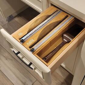 Vandue 749403005747 Luxe Bamboo Plastic Wrap/wax Paper/aluminum Foil Dispenser
