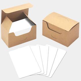 Zh070 Vantasii 200 Pcs Blank White Kraft Paper Round Corner Flash 3.5 X 2.1 Inches