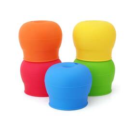 Vg-s-lids-5p-p Veagins 5 Pack Silicone Sippy Cup Lids Stretches To Red Blue Green Orange Yellow