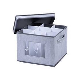 Veno 729105957001 Wine Glass Storage Box With Lid And Handles Glasswares China Organizer Gre